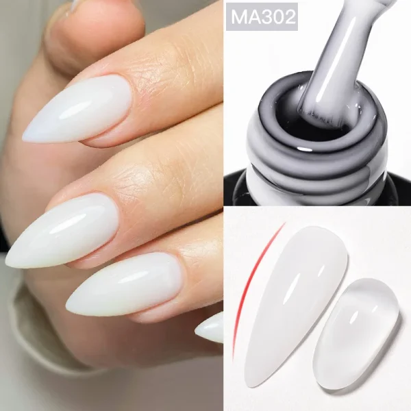 MEET ACROSS 7ml Nude Rubber Base Gel Soak Off Semi Permanent French Style Nail Art Gel Varnish for Nails Manicure DIY Design - Image 4