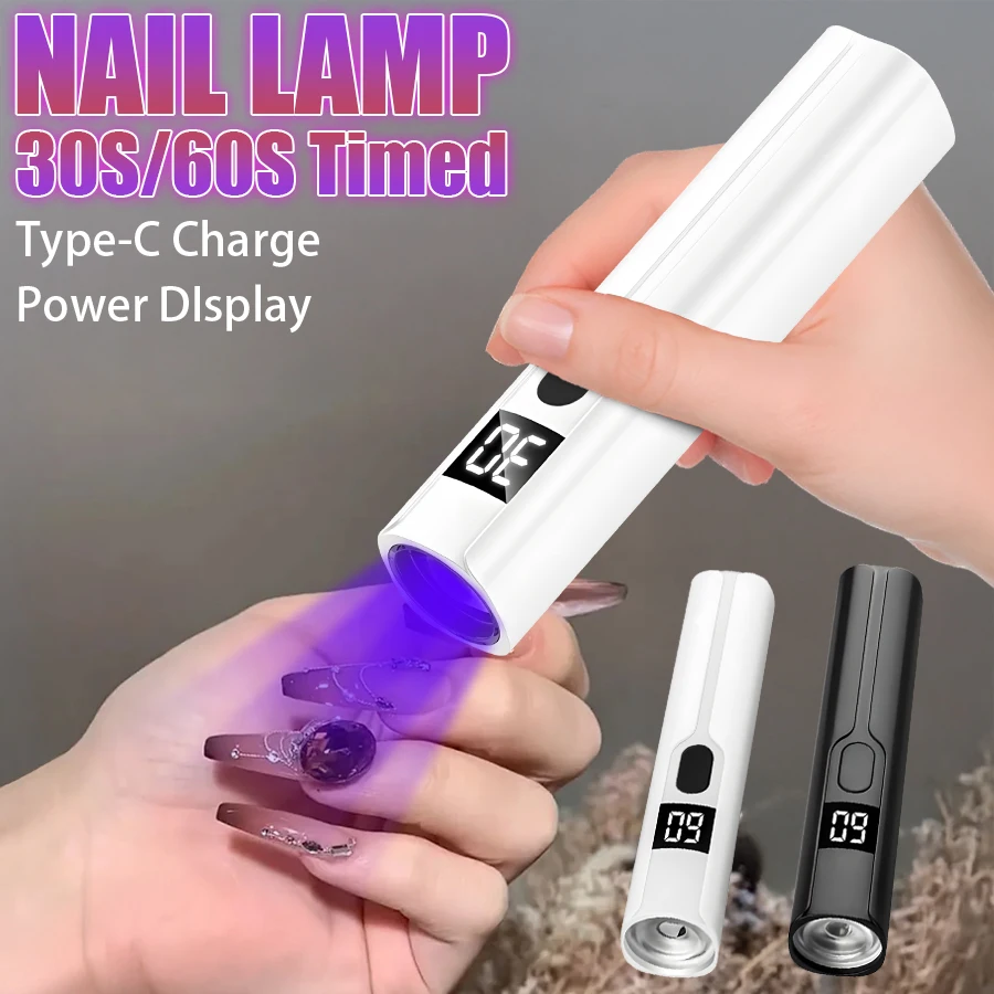Portable Handheld Nail Dryer Lamp UV/LED Nail Curing All Gel Polish Nail Art Tool USB Rechargeabl Quick Dry Nail Lamp Flashlight