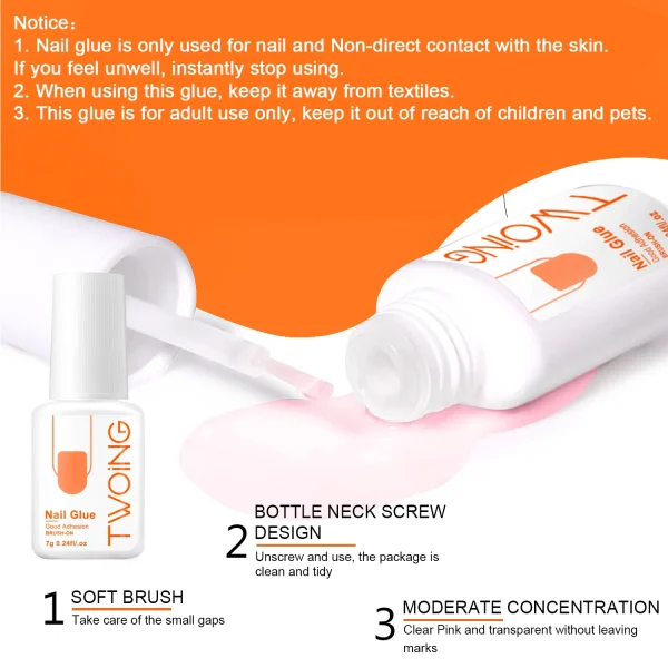 5pcs/2pcs 7g Super Strong Nail Glue For False Nail Tips, Acrylic Nails,Press OnNails,Fake Nails Art Decoration Lasting Adhesion - Image 5