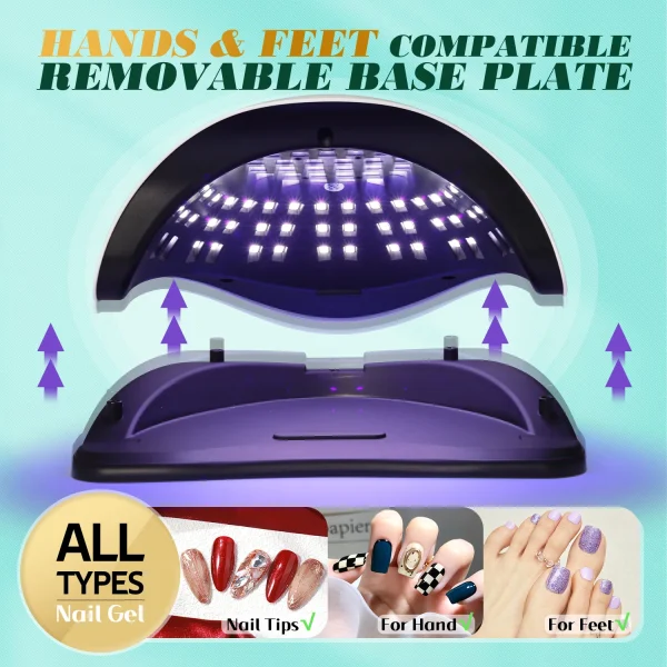 380W 81LEDS UV LED Nail Lamp Nail Dryer for Gel Polish 4 Setting Timers UV Nail Lamp Professional Nail Light Automatic Sensor - Image 6