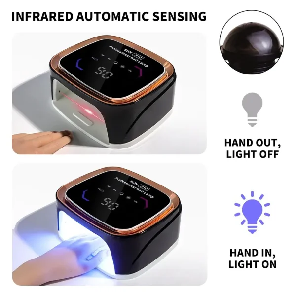 Professional Rechargeable Nail UV LED Lamp Dryer HD Display Smart Wireless Nail Drying Lamp for Fast Dry Curing All Polish Gel - Image 4