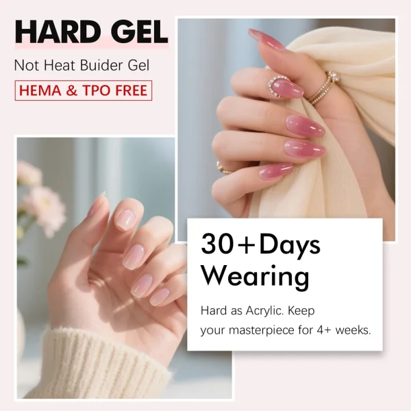 FZANEST HEMA FREE No Heat Nude Pink Builder Nail Gel Painless Hard Gel 9 Colors Sculpting Overlay UV Led Strengthener Extensions - Image 5
