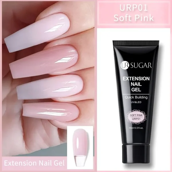 UR SUGAR 6Pcs/Set 15ml Nail Extension Gel Soak Off UV LED Acrylic Crystal White Clear Nude Gel Nail Polish UV Gel Polish - Image 2