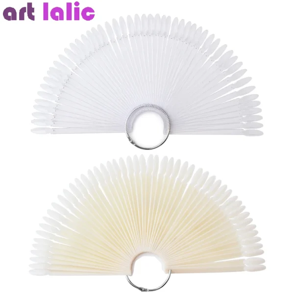 50Pcs Oval Fan-Shaped Swatch Sticks with Round Tips for Nail Art Display, Display and Organize Gel Nail Polishes - Image 5