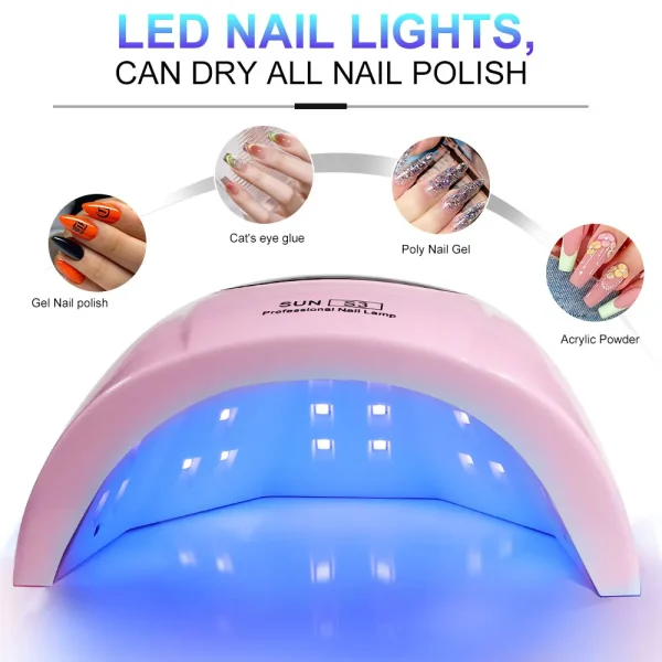 24/6 LED UV Lamp for Nails Gel Polish Drying With LED Display And Motion Sensing Professional Manicure Lamp Dryer Home Use Tool - Image 2