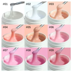 FZANEST HEMA FREE No Heat Nude Pink Builder Nail Gel Painless Hard Gel 9 Colors Sculpting Overlay UV Led Strengthener Extensions