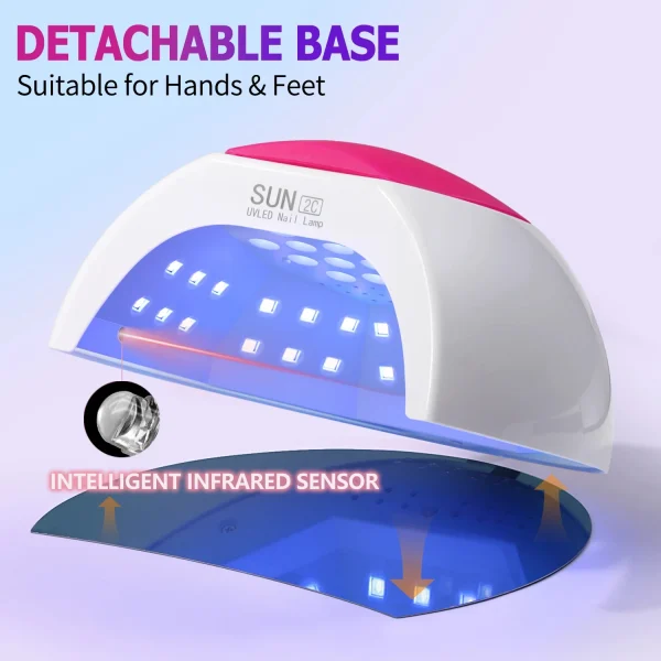 Sun2C Nail Lamp 48W Gel Polish Dryer Pedicure Light Manicure Lamp Nail Art Gel Dryer Machine LED UV Nail Lamp No Black Handed - Image 3