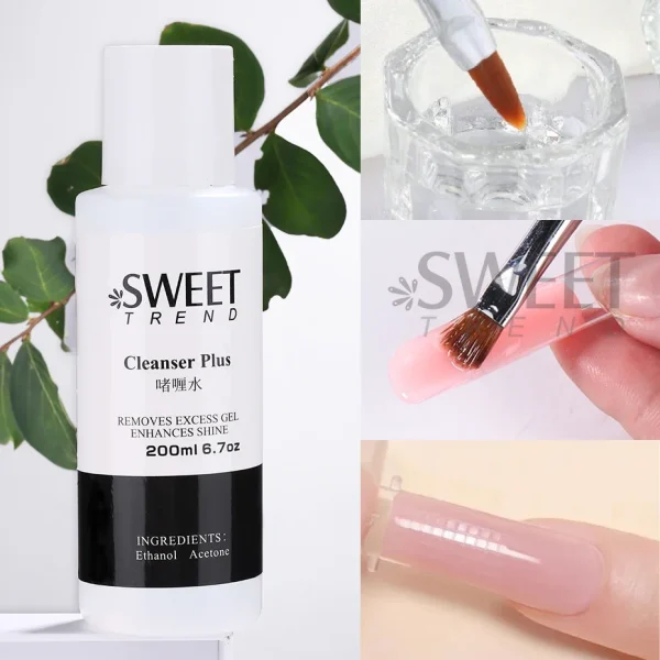 200ml Nail Degreaser Liquid Surface Sticky Layer Gel Polish Excess Remover Acetone Nail Extension Auxiliary Nail Cleaner Plus - Image 3