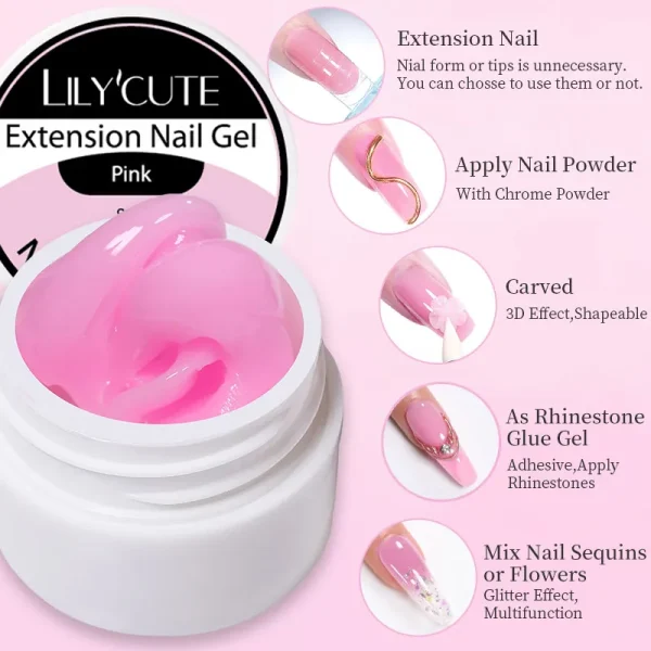 LILYCUTE 8ML Milky White Non-Stick Hand Extension Gel Nail Polish 3D Shaping/Sculpting/Carving UV/LED Gel Soak Off Quick Buildin - Image 5