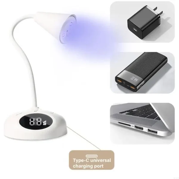 E8FC Small Lamp for Gels Nails Rechargeable Lamp Flexible Light UV LED Lamp Dryer Manicures Lamp - Image 4