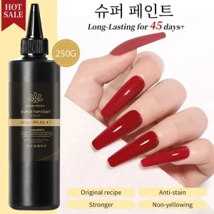 BORN PRETTY 250g Super Top Coat Professional Nail Art Soak Off Top Coat Long-lasting Anti-Stain Functional Gel Polish