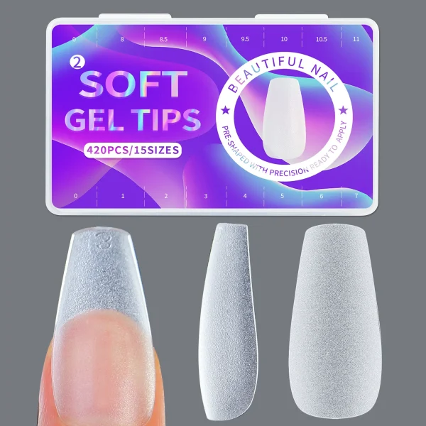 420pcs/box Frosted Version False Nails Press On Acrylic Nails Almond Mixed Size Short Style Ultra Thin Traceless Nail Tips - Image 5