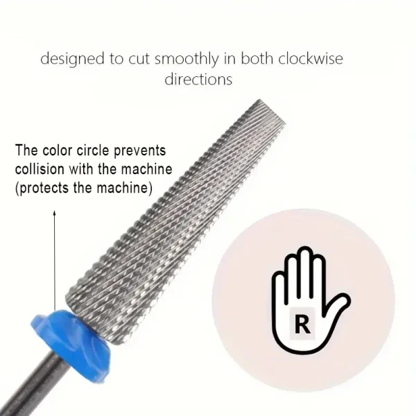 5 In 1 24mm Extra Long Tungsten Carbide Nail Drill Bits Safety Nail Salon Accessories, Efficient Removal Of Gel Polish Acrylic N - Image 2