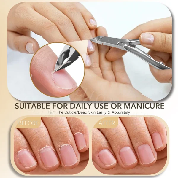1Pcs Cuticle Clippers 1/2 Jaw Professional Cuticle Cutter Nail Cuticle Remover Nail Skin Clipper Hangnail Trimmer Manicure Tool - Image 4