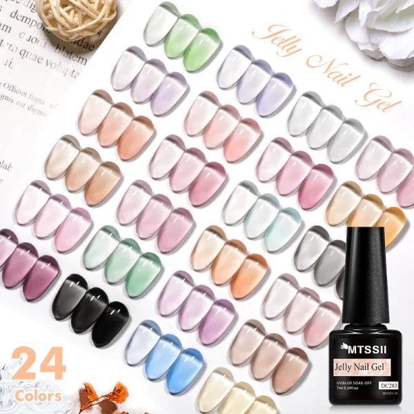Mtssii 7ml Jelly Nude Gel Polish Translucent Pink Milky White Nail Gel Manicure UV LED Semi Permanent Soak Off Nail Polish - Image 3