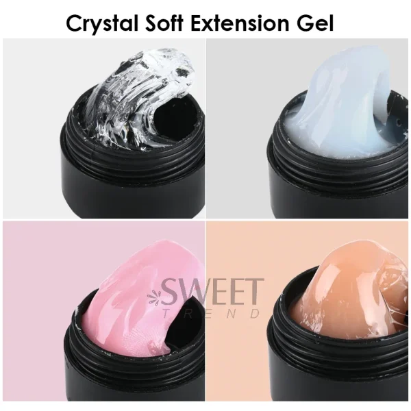 5ml Crystal Soft Solid Extension Nail Gel Clear Nude Pink Acrylic Carving Flower Jelly Shaping DIY Model Manicure Varnish Tools - Image 2