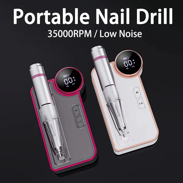 35000rpm Portable Electric Nail Grinding Machine Mute Rechargeable E-File for Manicure