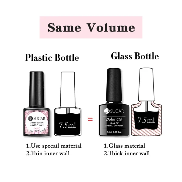 UR SUGAR 7.5ml Rose Glitter Solid Color Gel Nail Polish Jelly Nude Pink Semi Permanent DIY Nail Art UV LED Soak Off Gel - Image 6