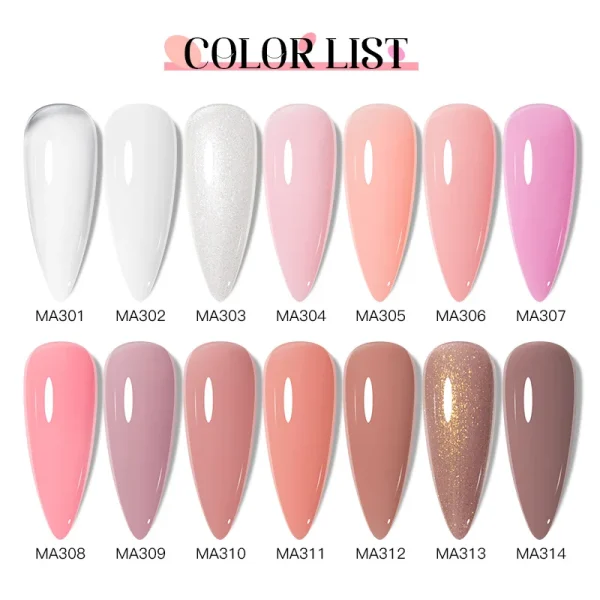MEET ACROSS 7ml Nude Rubber Base Gel Soak Off Semi Permanent French Style Nail Art Gel Varnish for Nails Manicure DIY Design - Image 6