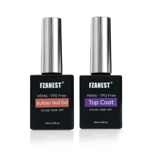 FZANEST HEMA TPO FREE Long Lasting Professional Builder Hard Gel High Adhesion Base Gel Shine Finish Chip Resistant Top Coat