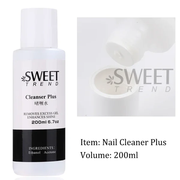 200ml Nail Degreaser Liquid Surface Sticky Layer Gel Polish Excess Remover Acetone Nail Extension Auxiliary Nail Cleaner Plus - Image 2