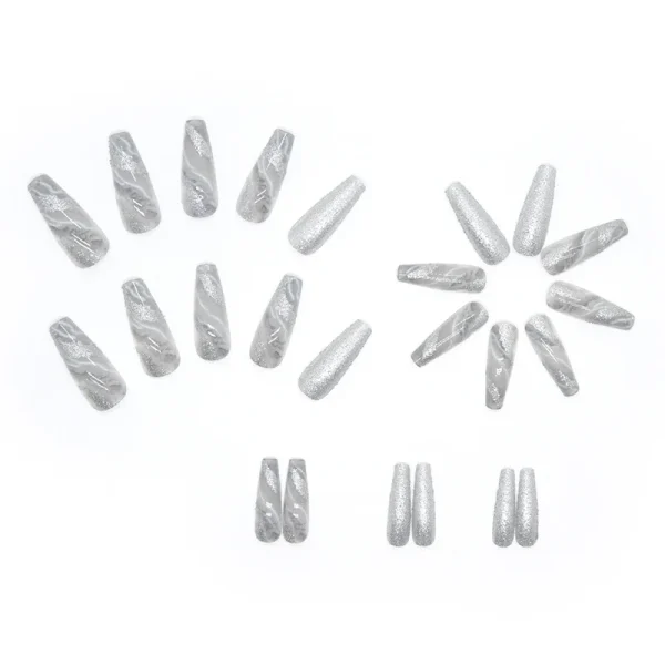24-piece Long French Minimalist Flash Fingernail with 1 Jelly Gel and 1 Nail File - Image 2