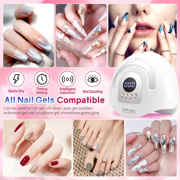SUN X26 MAX Nail Dryer Machine 380W UV LED Lamp for Nails 81LEDS Gel Polish Curing Manicure Lamp With Auto Smart Sensor Nail Art - Image 6