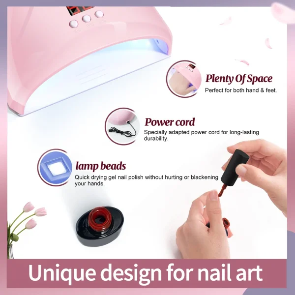 USB Nail Phototherapy Machine Nail Lamp 12 UV LEDs Light Curing 36W Nail Polish Gel Infrared Sensor Machine Nail Art - Image 3