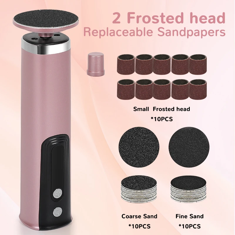 2025 New2 In1 Electric File For Feet Pedicure Machine Dead Skin Remover Callus Foot Grinding Trimmer Rechargeable Foot Care Tool