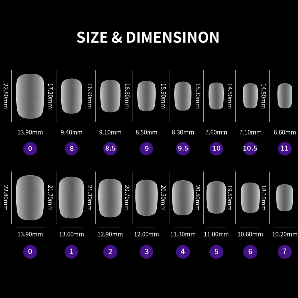 420pcs/box Frosted Version False Nails Press On Acrylic Nails Almond Mixed Size Short Style Ultra Thin Traceless Nail Tips - Image 4