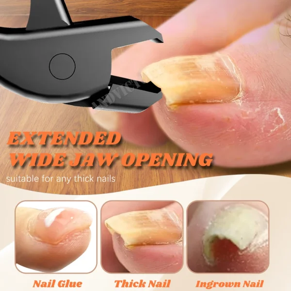 Nail Clippers Angled Head Thick Toe Nail Clippers with Catcher Large Wide Jaw Sharp No Splash fingernail Clipper Nail Cutter - Image 2