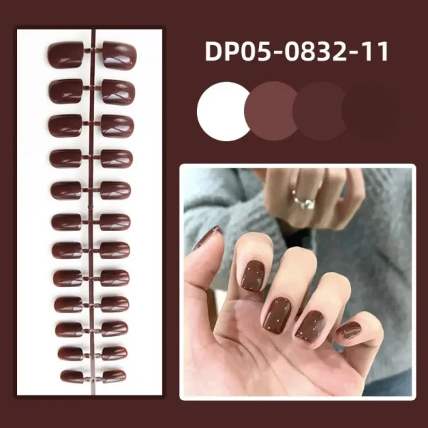 24Pcs Detachable Square Head False Nails Fashion Glossy Wearable Fake Nails Solid Color Press On Nails Full Cover Manicure - Image 5