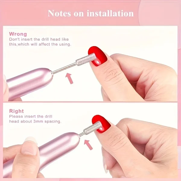 Morovan Professional Electric Nail Drill Acrylic gel Nail Kit - Portable manicure and pedicure kit for shaping and polishing - Image 5