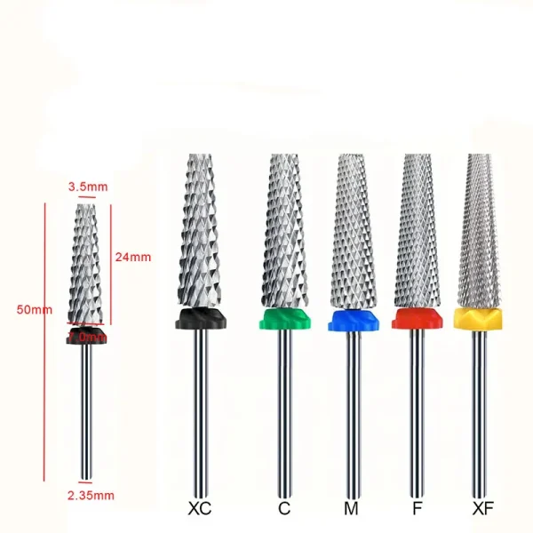 5 In 1 24mm Extra Long Tungsten Carbide Nail Drill Bits Safety Nail Salon Accessories, Efficient Removal Of Gel Polish Acrylic N - Image 6