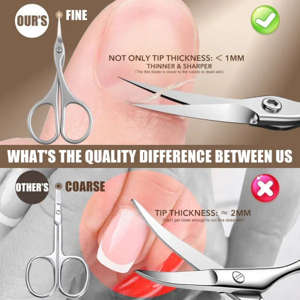 1Pc Cuticle Scissors Stainless Steel Curved Blade Small Scissors Trimming the Fingernails Eyebrow Eyelash Dry Skin Nail Scissors - Image 2