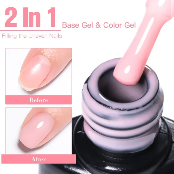 7ml Milky White Jelly Rubber Base Gel Nail Polish Nude Pink Long-Lasting Soak Off UV LED Gel Polish for Nail Art Manicure Vernis - Image 2
