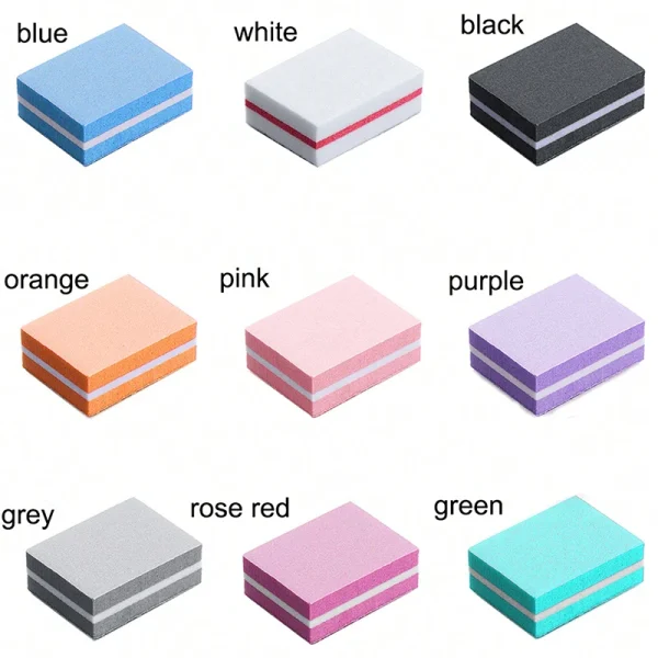 50Pcs Professional Mini Nails Art buffer File 100/180 Sandpaper Manicure Tips Care File Sanding Polishing Accessories Tools - Image 4