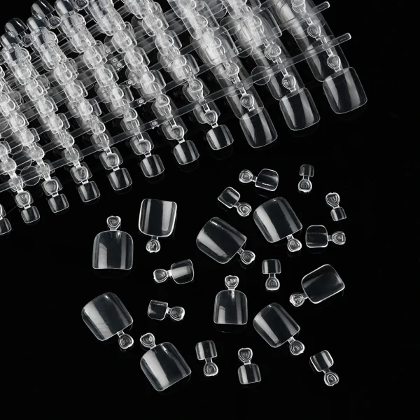 100/120Pcs Clear Tips Press on Toenail Glossy Short Square Fake Toe Nails Full Cover Pre-shaped Artificial False Toe Nail Tips - Image 5