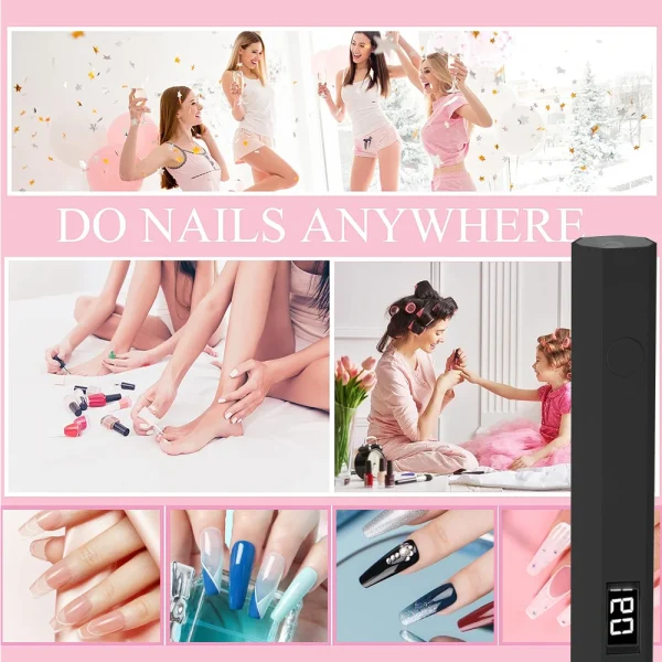 YIKOOLIN Portable Nail Dryer Machine USB Mini Nail Dryer Lamp UV LED Nail Light for Curing All Nail Gel Nail Lamp Home Salon Too - Image 5