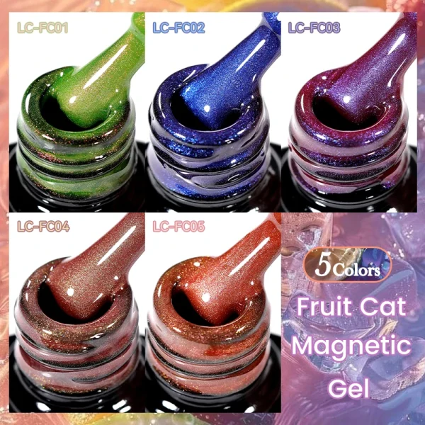 LILYCUTE 7ml Blueberry Colored Cat Magnetic Gel Nail Polish Summer Guava Fruit Honey Trap Soak Off UV Gel Varnish Nail Manicure - Image 6