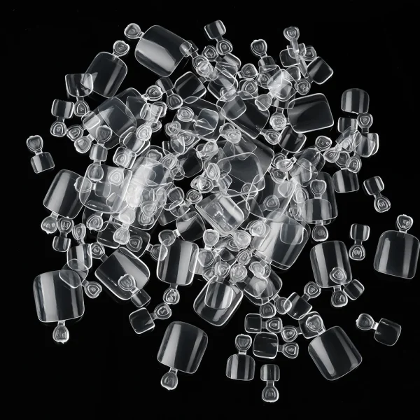 100/120Pcs Clear Tips Press on Toenail Glossy Short Square Fake Toe Nails Full Cover Pre-shaped Artificial False Toe Nail Tips - Image 4