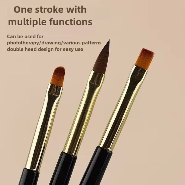 French Stripe Nail Art Liner Brush Set UV Gel Tips Ultra-thin Line Drawing Pen Dual End Painting Brushes Manicure Tools - Image 2