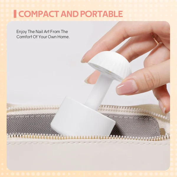 Mini UV LED Nail Lamp 6 LEDs Nail Dryer Type-C Charging Portable Manicure Lamp with Smart Induction Nail Art Tools - Image 5