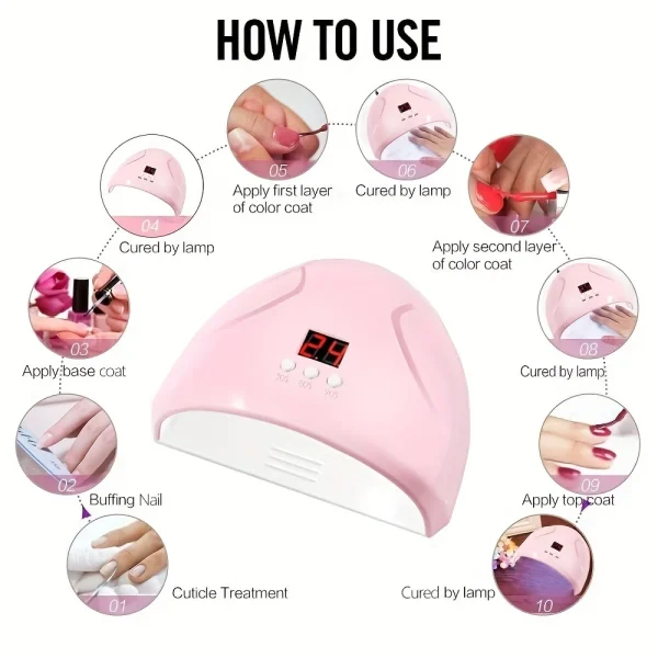 USB Nail Phototherapy Machine Nail Lamp 12 UV LEDs Light Curing 36W Nail Polish Gel Infrared Sensor Machine Nail Art - Image 4