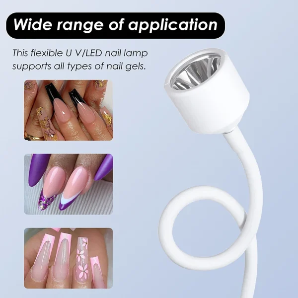 Mini USB UV/LED Light for Gel Nails 360 Degree Freely Adjustable Tube Nail Dryer Convenient UV Lamp For Nails Art Decoration - Image 4