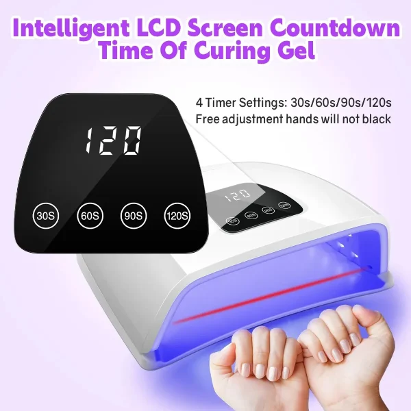 Professional Nail Drying Lamp for Manicure UV LED Nail Lamp For Gel Polish Dryer Machine With Auto Sensor Touch Screens - Image 2