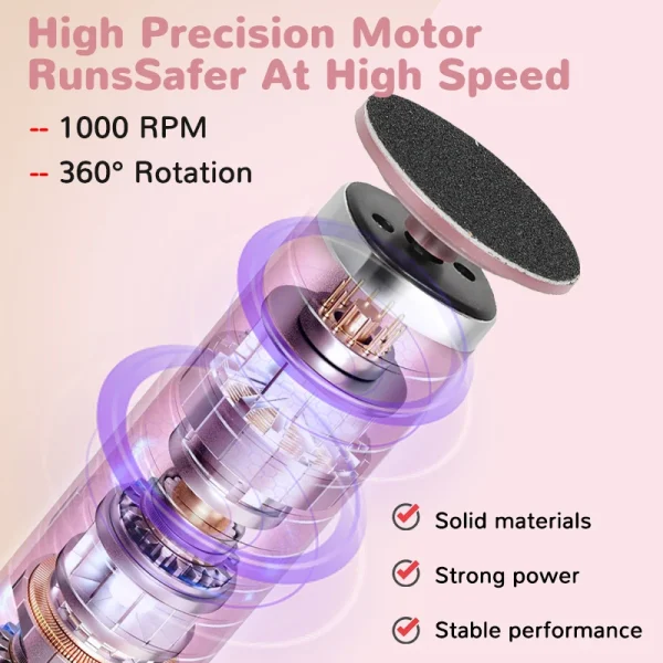 2025 New2 In1 Electric File For Feet Pedicure Machine Dead Skin Remover Callus Foot Grinding Trimmer Rechargeable Foot Care Tool - Image 4