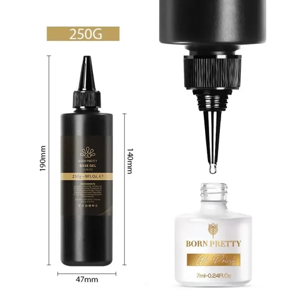 BORN PRETTY 250g Super Top Coat Professional Nail Art Soak Off Top Coat Long-lasting Anti-Stain Functional Gel Polish - Image 5